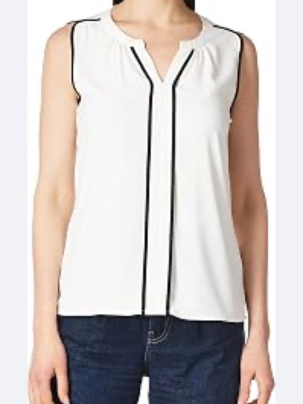 Liz Claiborne Sleeveless V-Neck Carrier Blouse Size Large